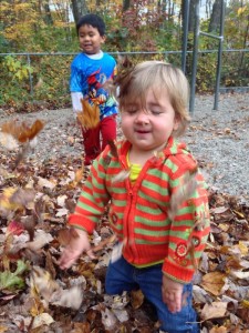 emmy in leaves